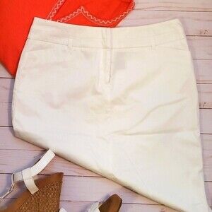 NY & CO STRAIGHT PENCIL SKIRT WHITE COTTON SIZE 6
